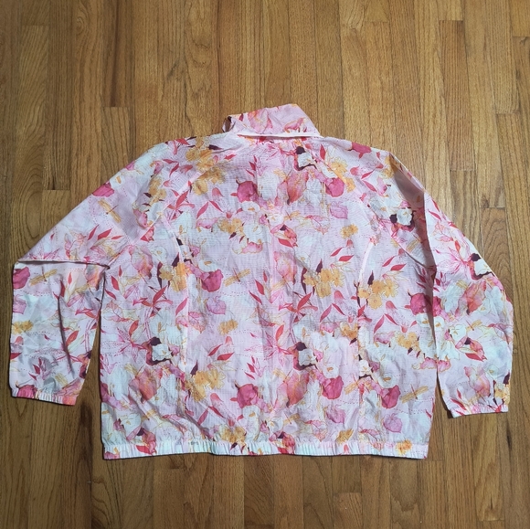 NWT Nanette Lepore Play wind suit zip up rain jacket, women's 2X, floral pink - Picture 7 of 11